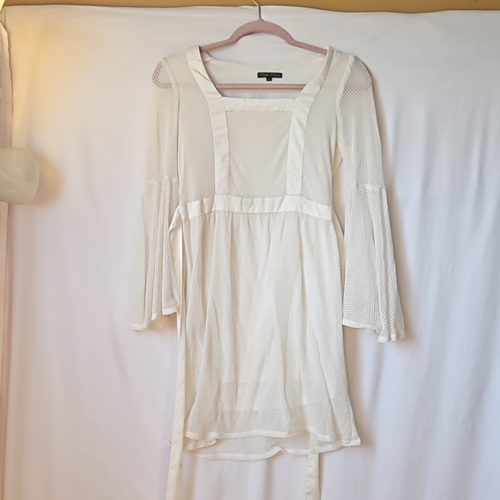 White cottage core dress